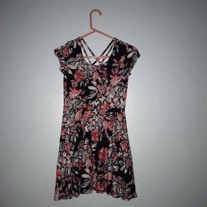Floral Dress with Crossed Back